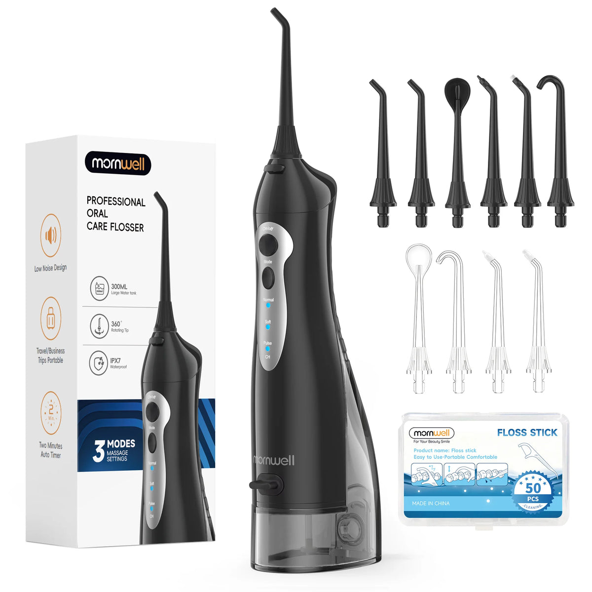 Portable Rechargeable Water Flosser for Oral Hygiene and Teeth Cleaning