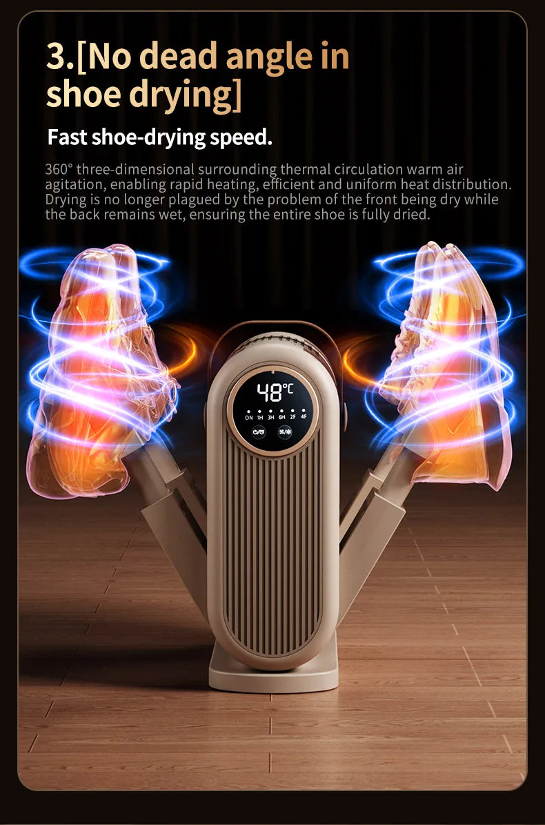 Foldable Electric Shoe Dryer and Deodorizer with Timer