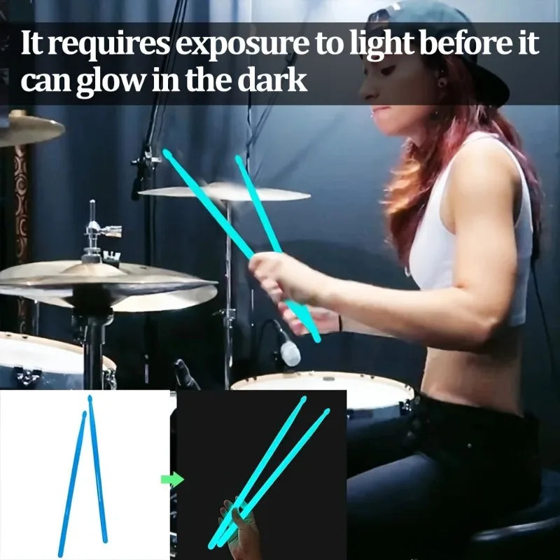Glow in the Dark Luminous Drumsticks for Stage Performance - 3