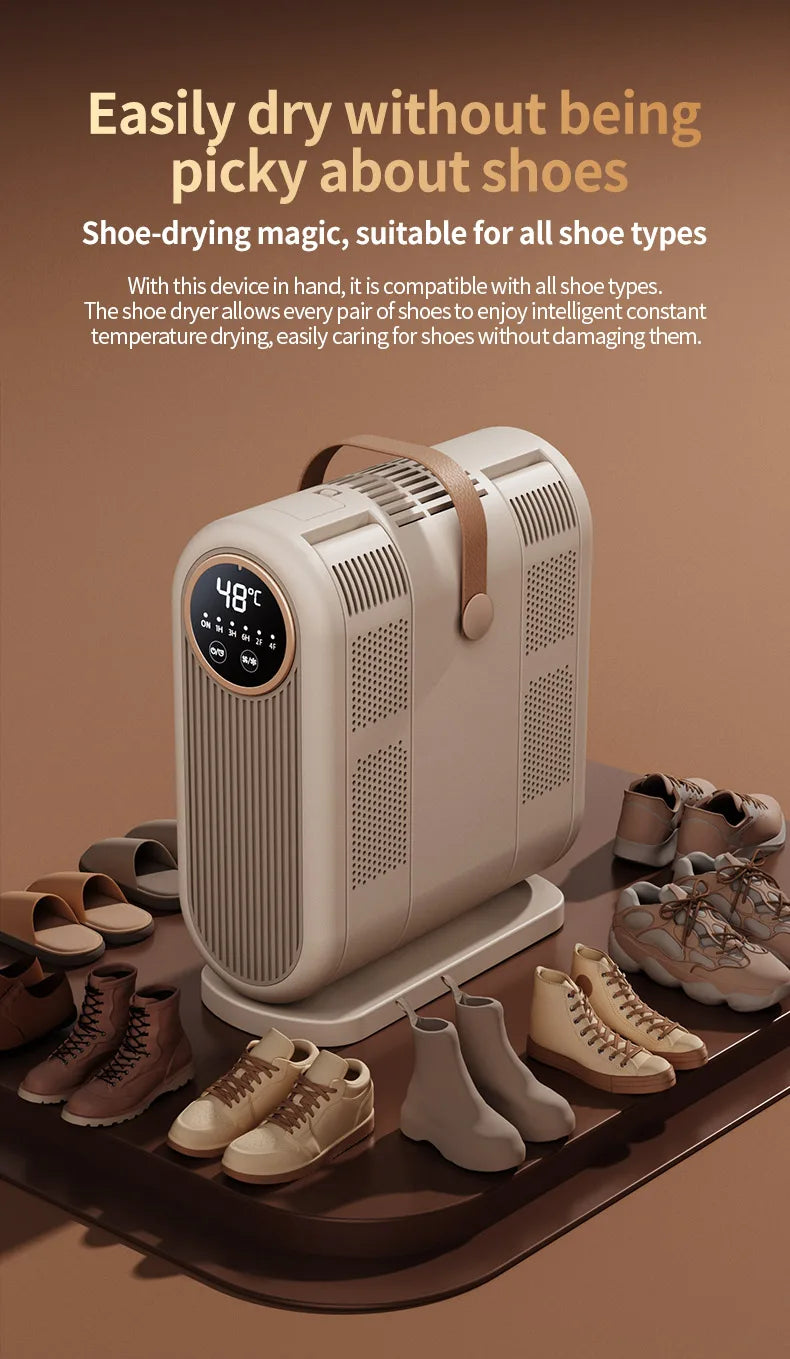Foldable Electric Shoe Dryer and Deodorizer with Timer