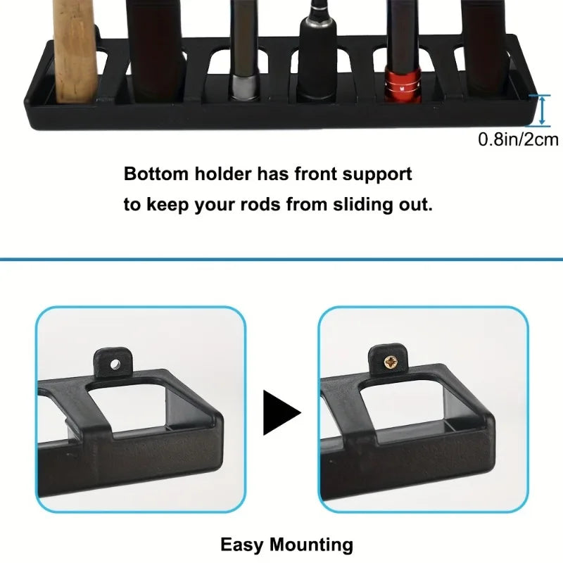 Wall-Mounted Fishing Rod Storage Rack