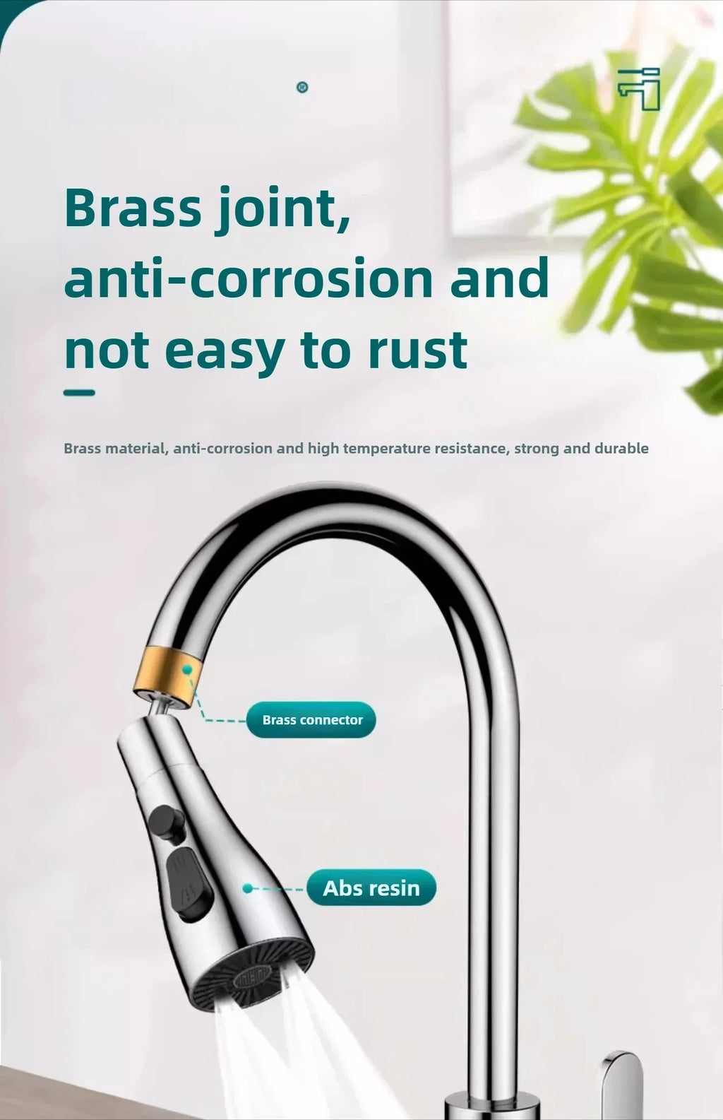 3-Mode Adjustable Kitchen Faucet Sprayer Head