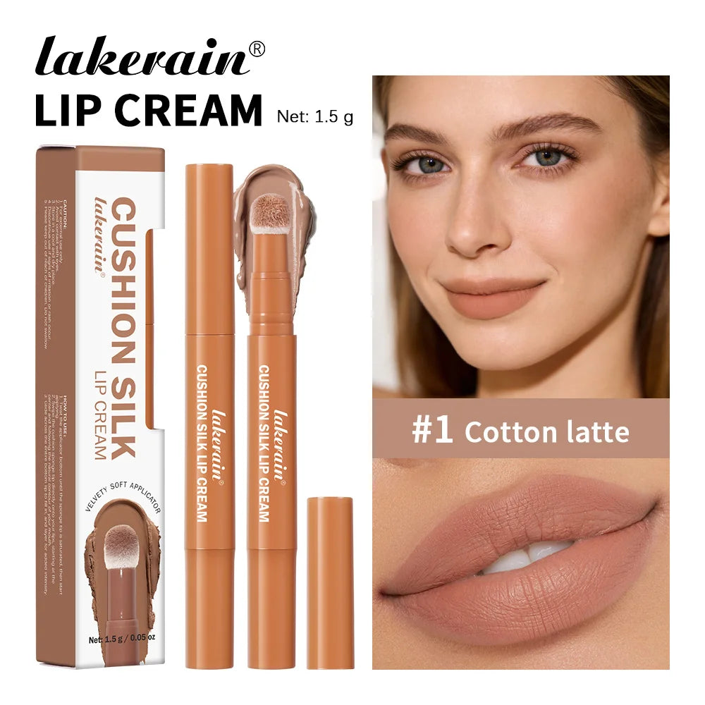 2-in-1 Waterproof Lip Cream and Blush with Air Cushion Applicator