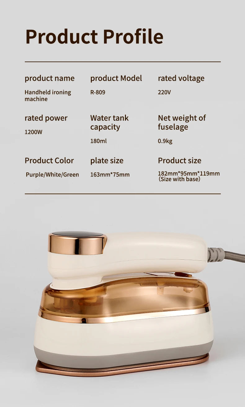 Portable Handheld Garment Steamer for Home and Travel