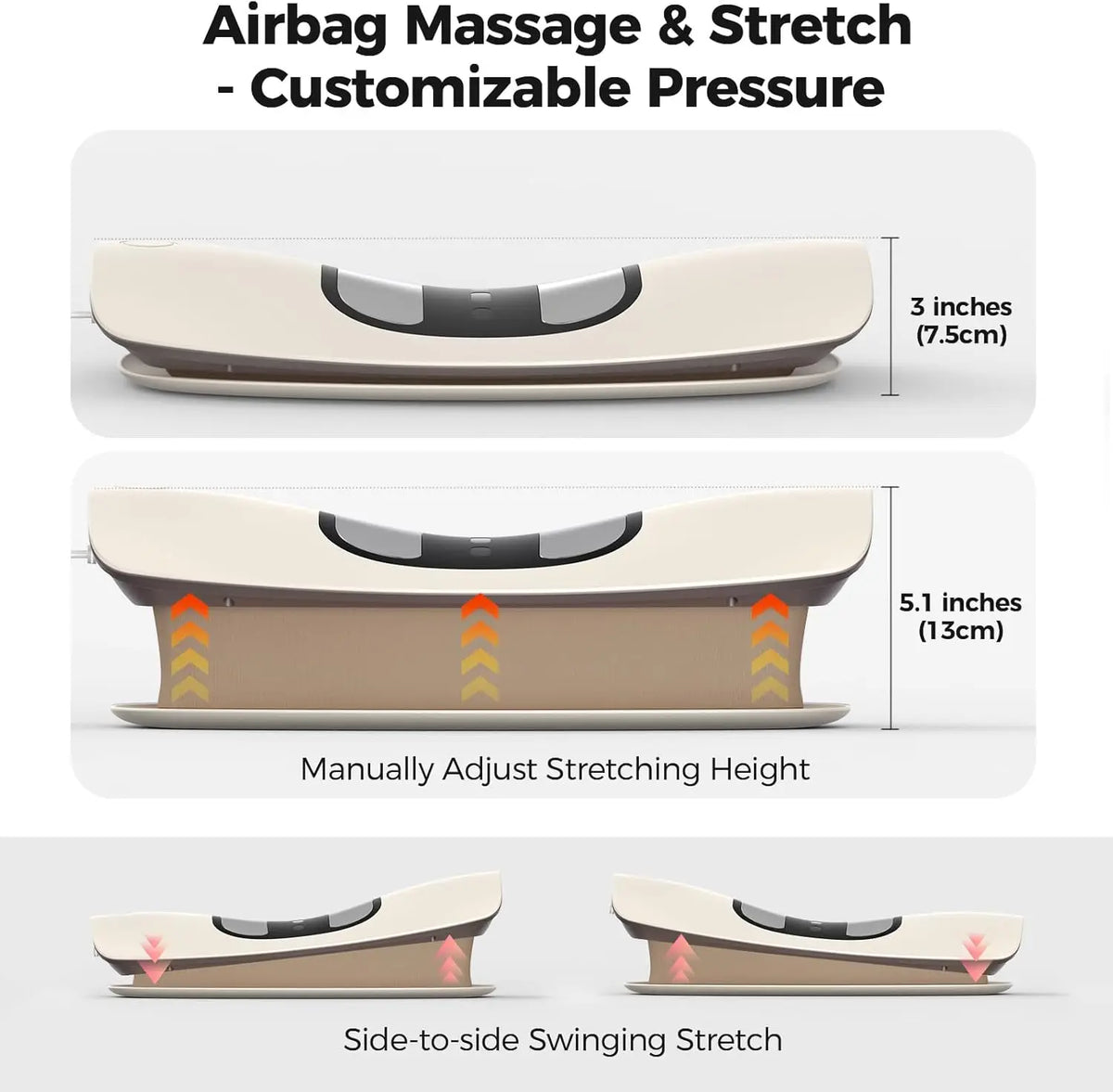 Electric Lumbar Back Stretcher and Massage Device