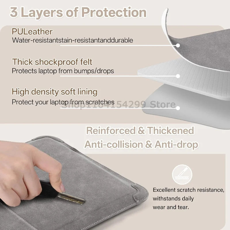 3-in-1 Foldable Laptop Sleeve with Stand and Mouse Pad