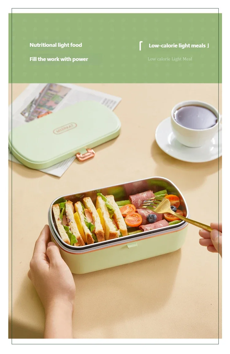 Electric Stainless Steel Portable Food Warmer Lunch Box