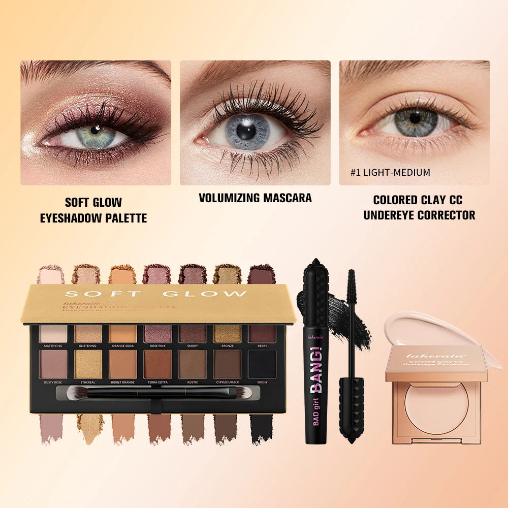 3-Piece Eye Makeup Set with Corrector, Eyeshadow and Mascara