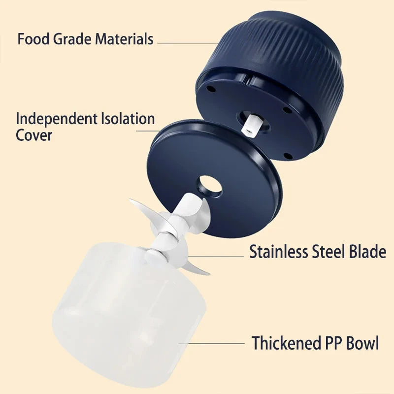 Wireless Mini Electric Food Chopper and Garlic Crusher