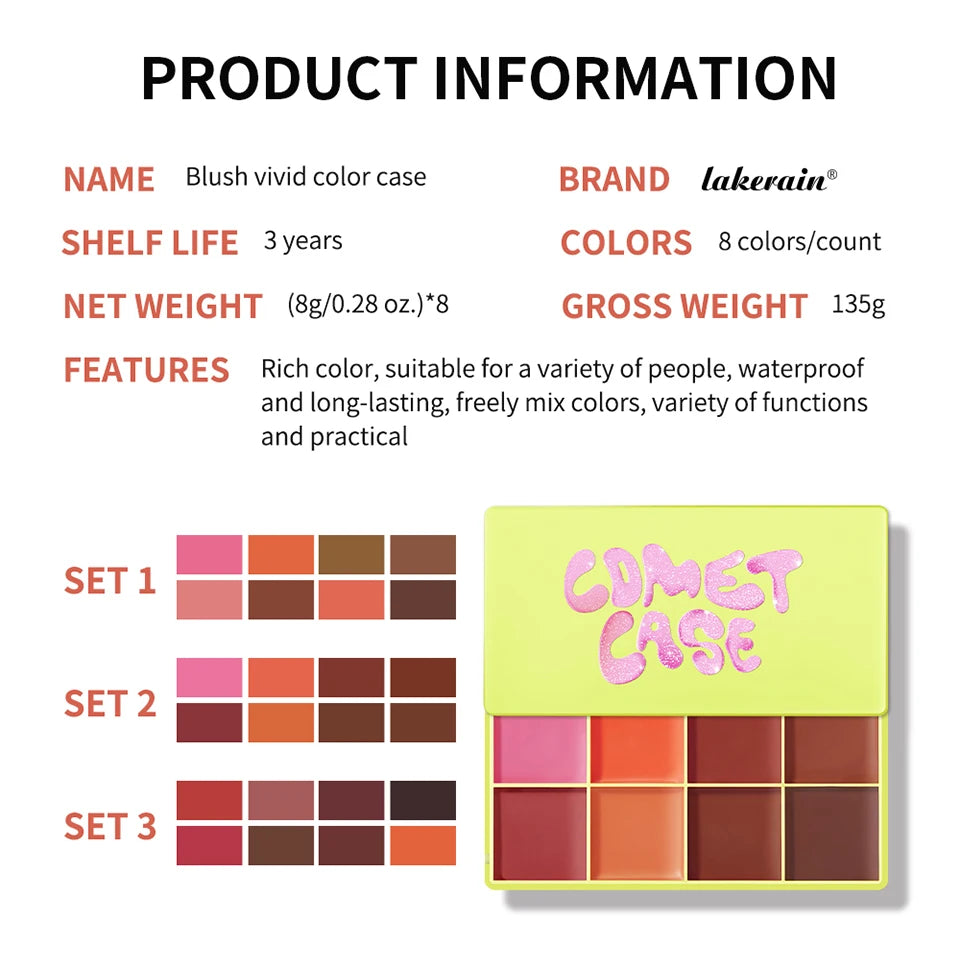 8-Color Cream Blush and Contouring Makeup Palette