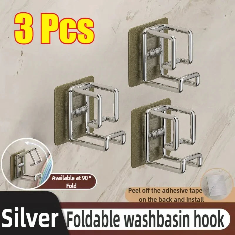 Self-Adhesive Wall-Mounted Washbasin and Storage Hook - 19