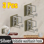 Self-Adhesive Wall-Mounted Washbasin and Storage Hook