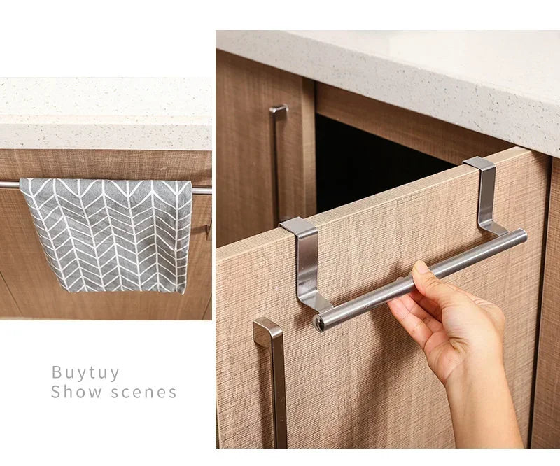 Stainless Steel Over-Cabinet Door Towel Rack