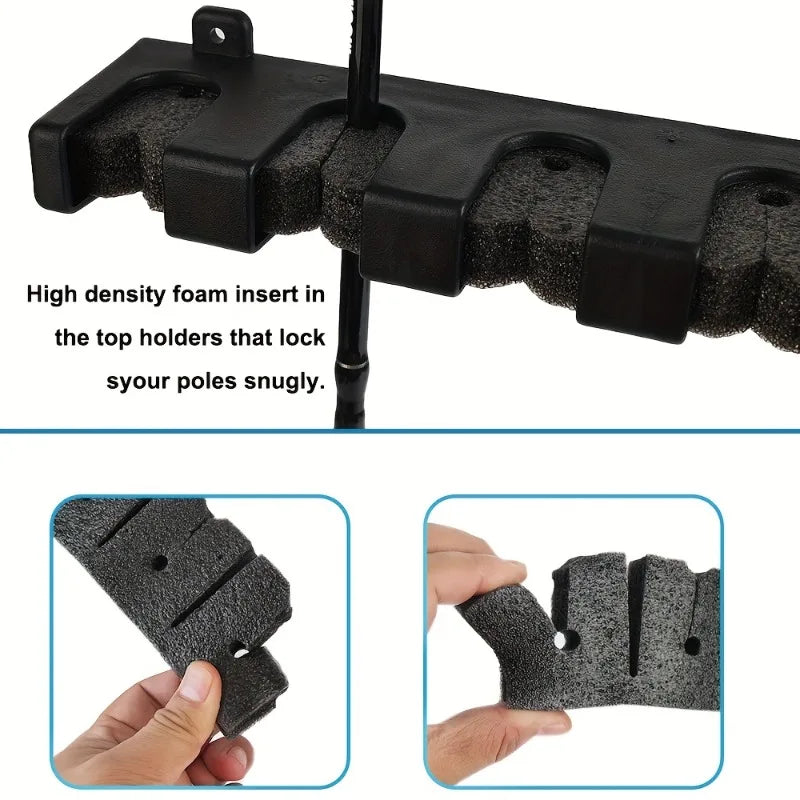 Wall-Mounted Fishing Rod Storage Rack