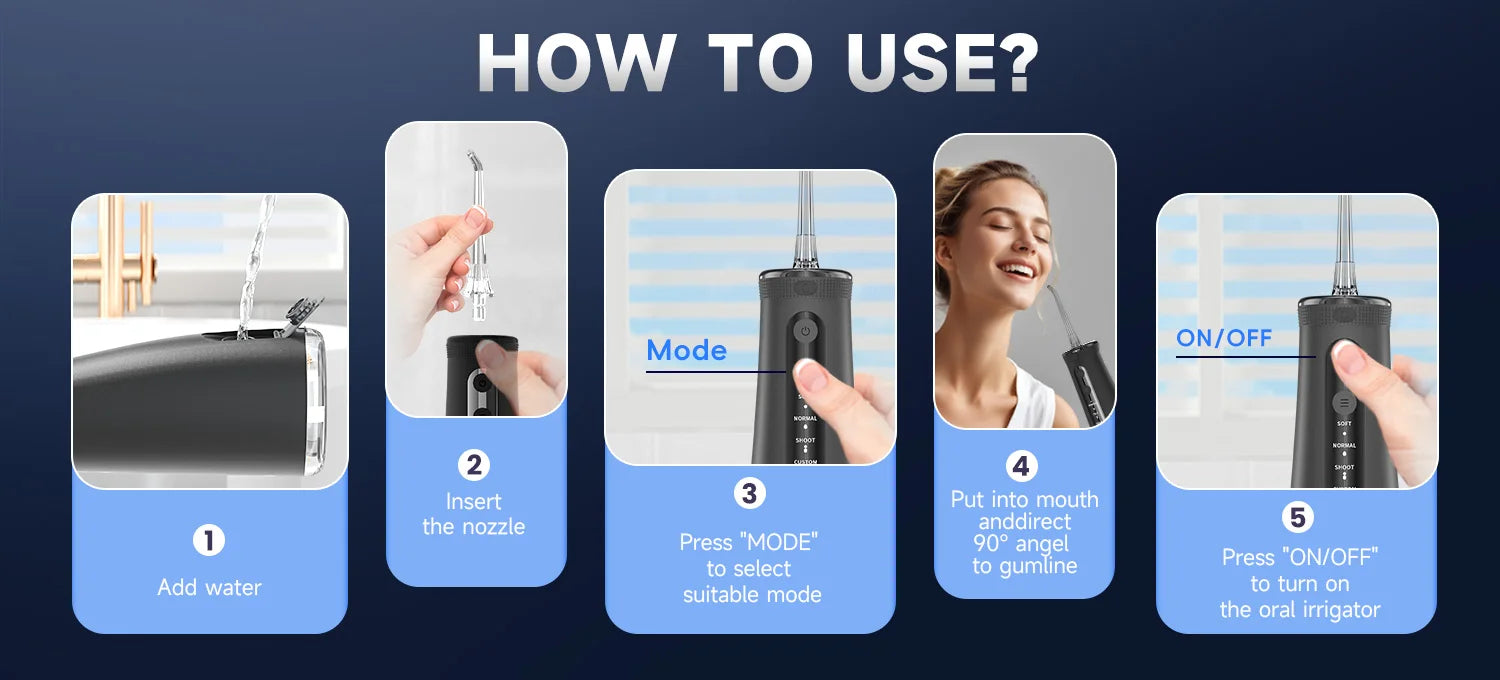 Portable Cordless Water Flosser for Teeth Cleaning - 13