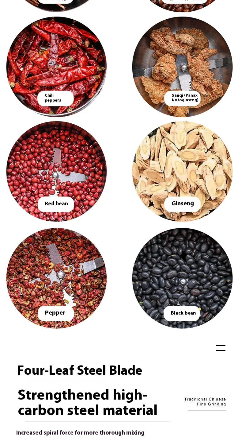 Electric Stainless Steel Multi-Purpose Grinder for Spices and Beans
