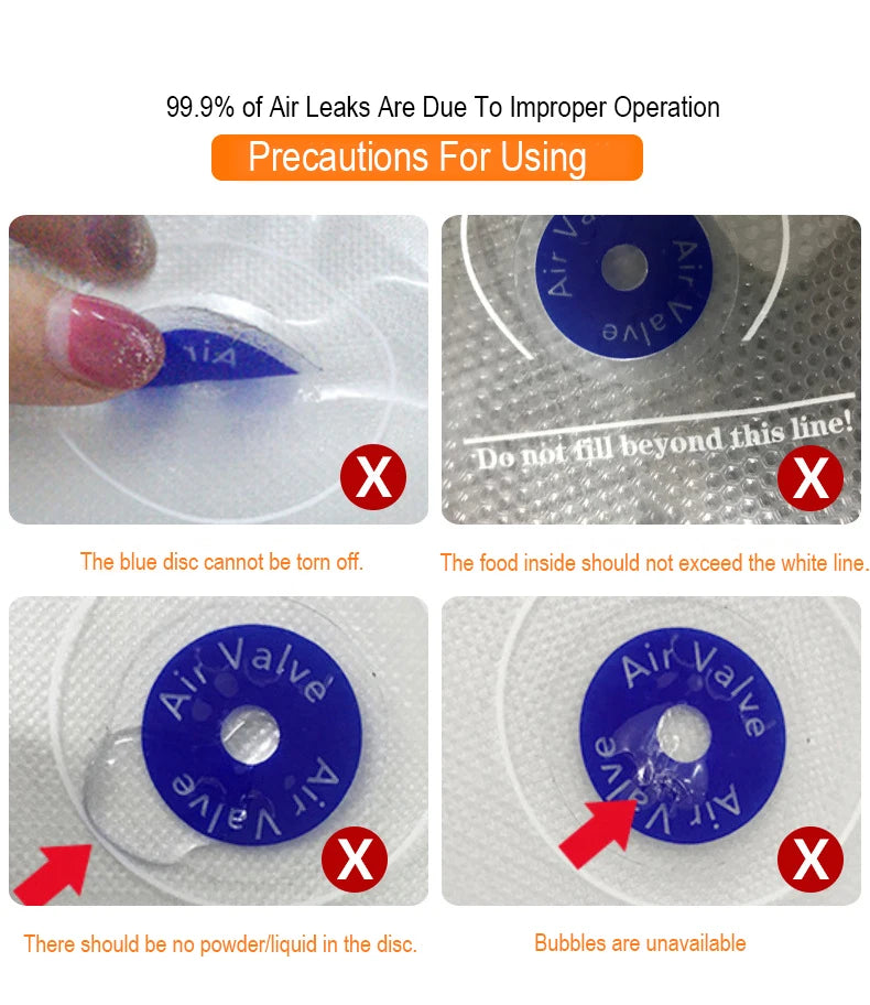 Reusable Vacuum Food Storage Bags for Kitchen