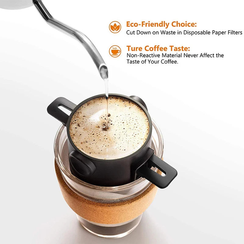 Portable Stainless Steel Reusable Coffee Drip Filter