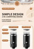 Portable Wireless Espresso Coffee Maker for Travel and Camping
