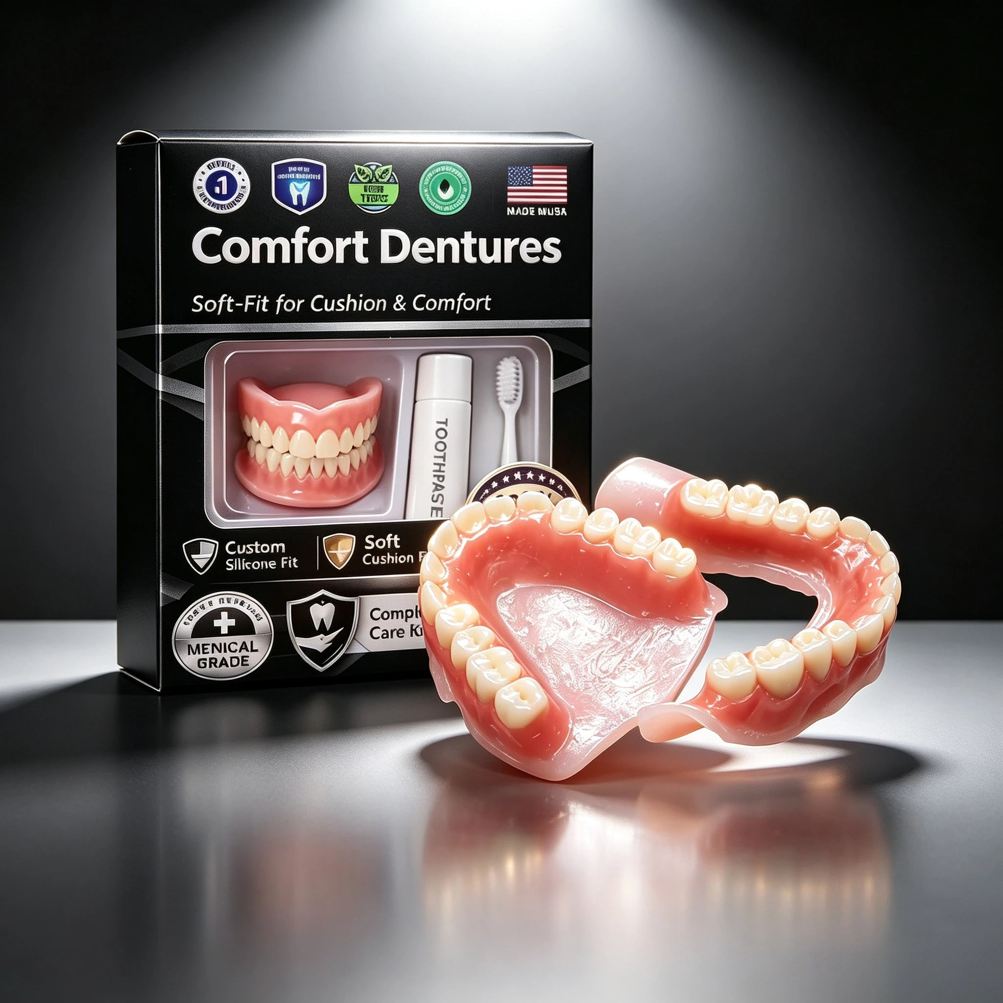 Moldable Silicone Instant Smile Denture Set - 1