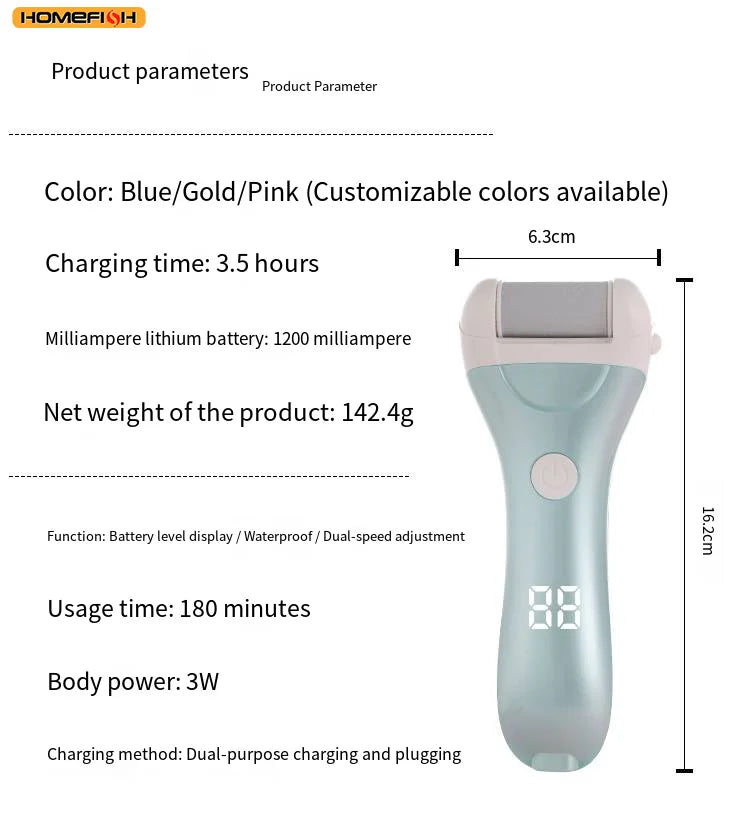 Electric Rechargeable Foot Callus Remover with Power Display - 15