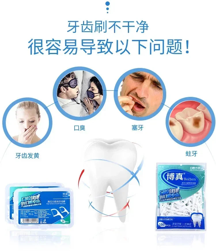 Portable Disposable Dental Floss Picks with Storage Case - 4