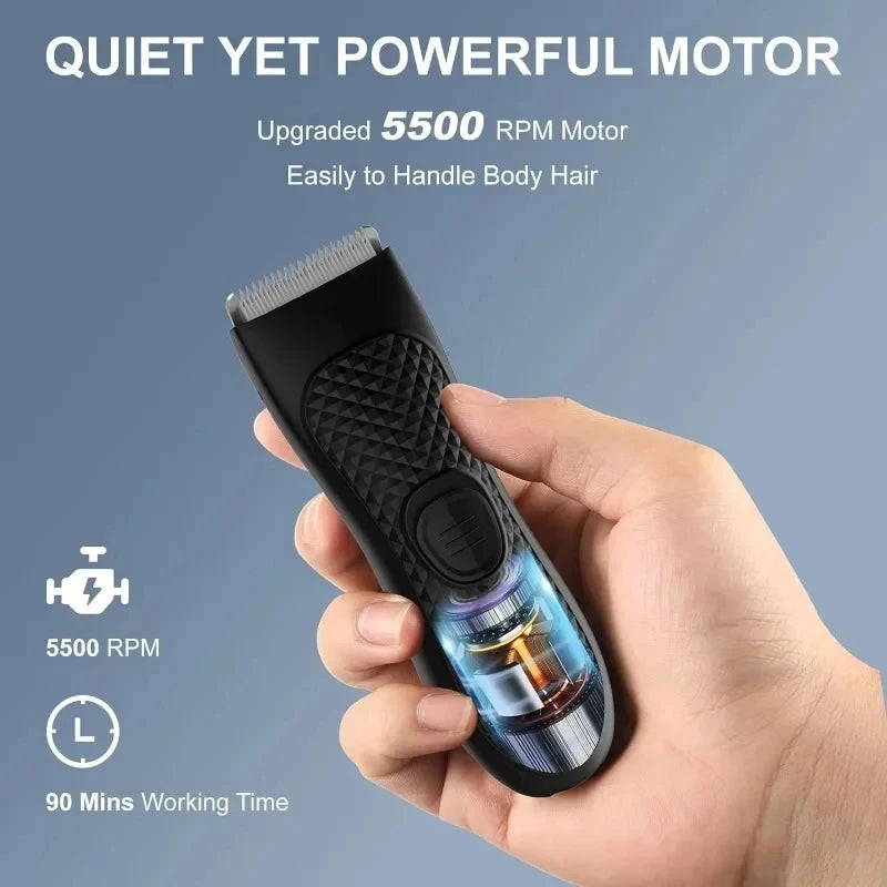 Electric Waterproof Body and Groin Hair Trimmer for Men - 3
