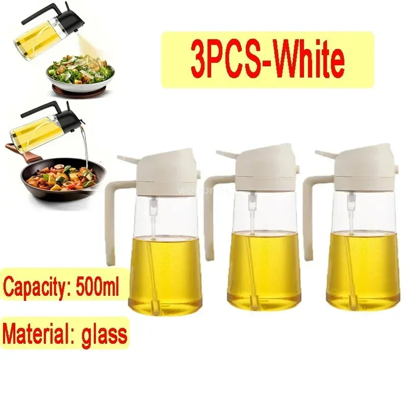 2-in-1 Glass Oil Dispenser and Spray Bottle