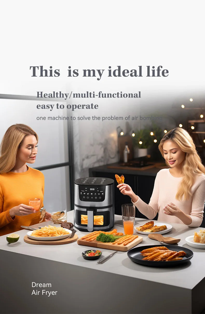 4.5L Stainless Steel Digital Oil-Free Air Fryer