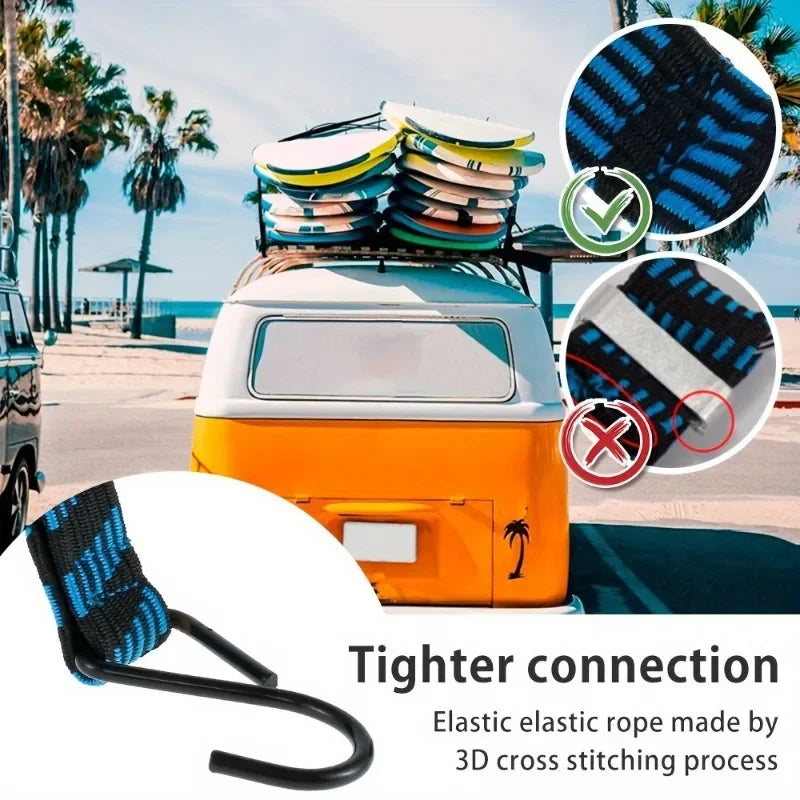 Heavy-Duty Elastic Bungee Cord with Metal Hooks for Cargo