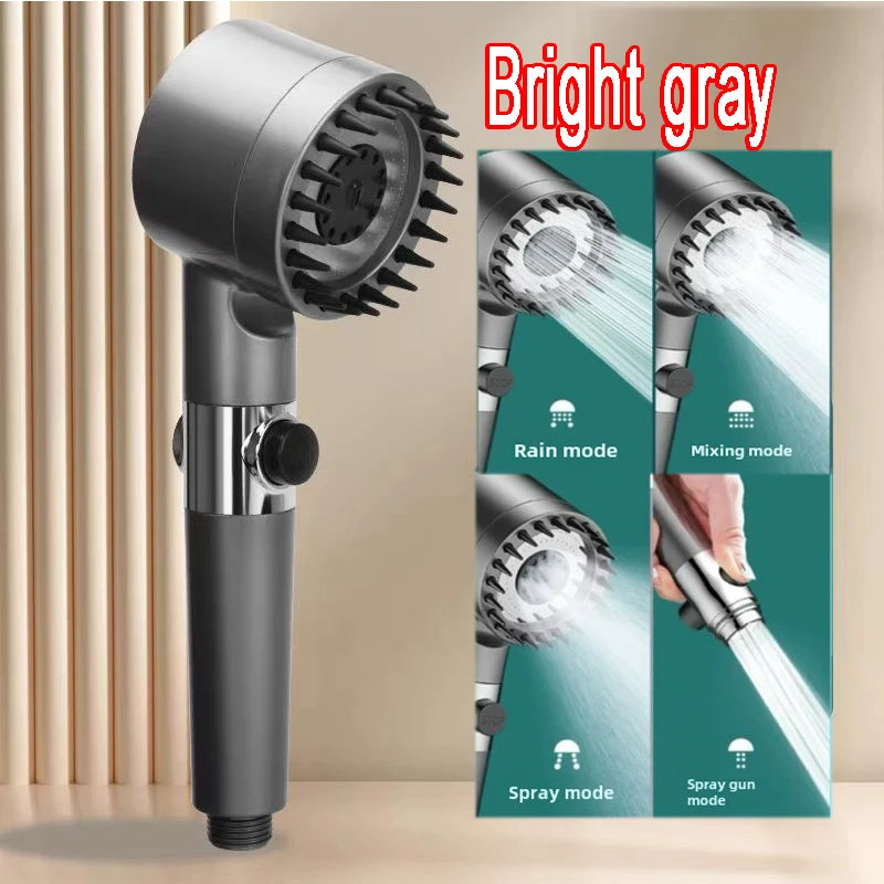 High-Pressure Adjustable Massage Shower Head with Filter - 18