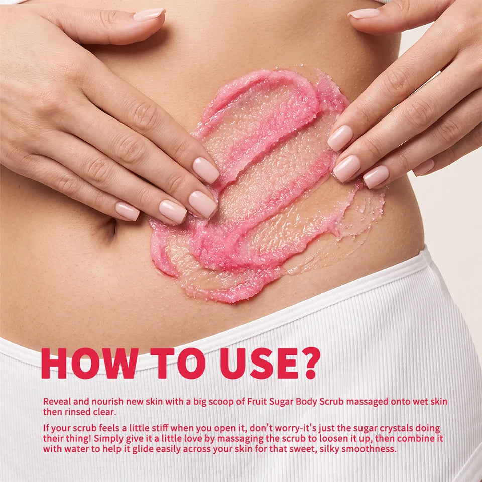 Raspberry Vanilla Sugar Body Scrub for Smooth Glowing Skin