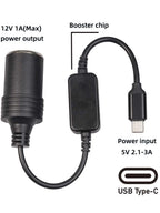 USB to 12V Car Cigarette Lighter Socket Adapter