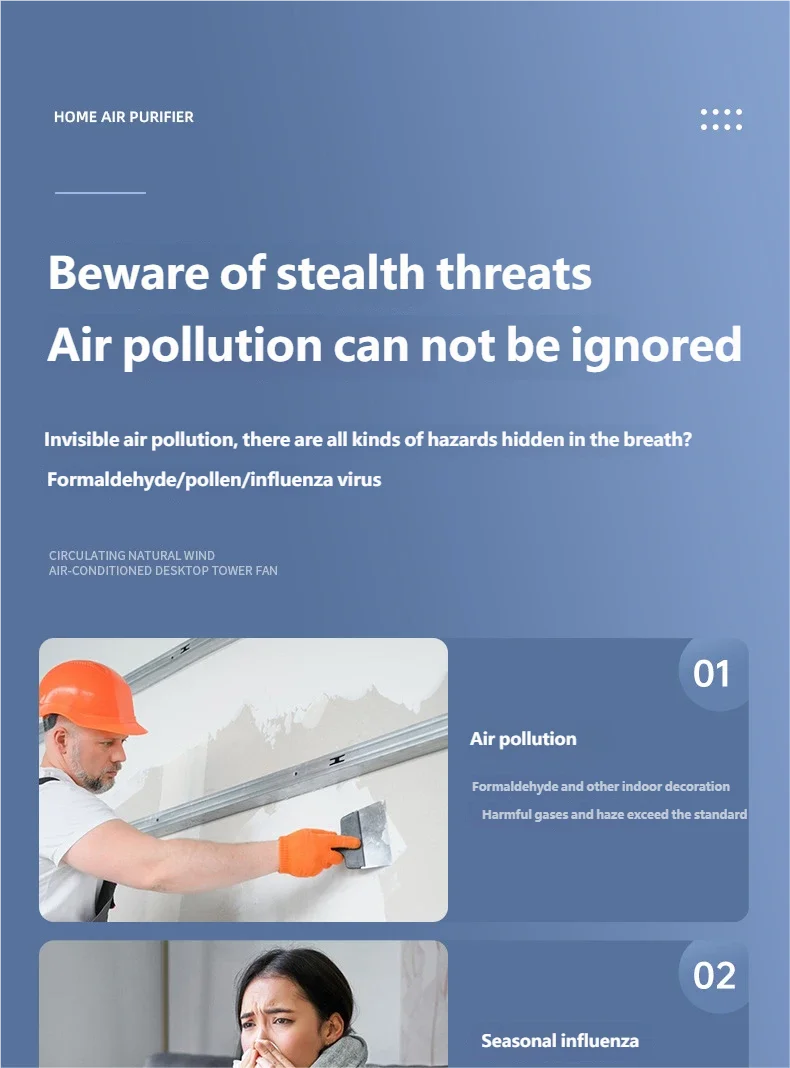 Portable Negative Ion Air Purifier for Home and Office