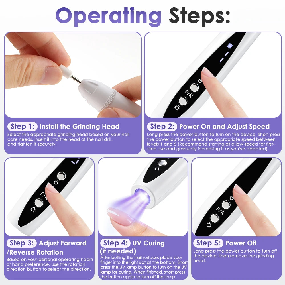2-in-1 Electric Nail Drill and UV Curing Lamp