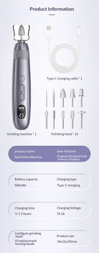 Electric Cordless Manicure and Pedicure Nail Drill Kit
