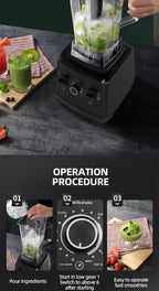 Professional 2L High-Speed Kitchen Blender and Food Processor
