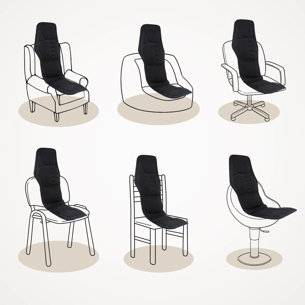 Full-Body Electric Heated Massage Chair Cushion for Home and Car
