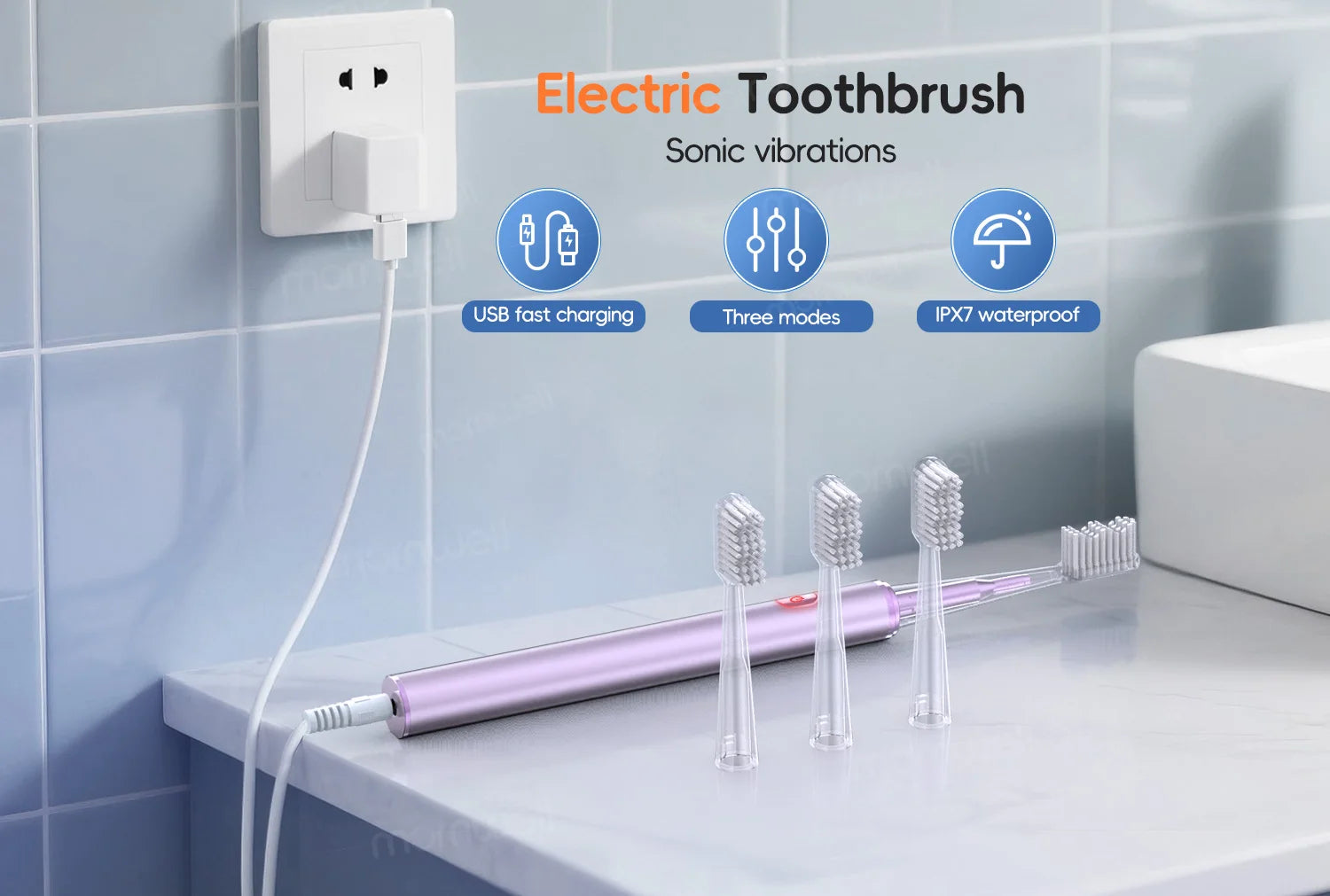 Electric Water Flosser and Sonic Toothbrush Oral Care Combo Kit - 13