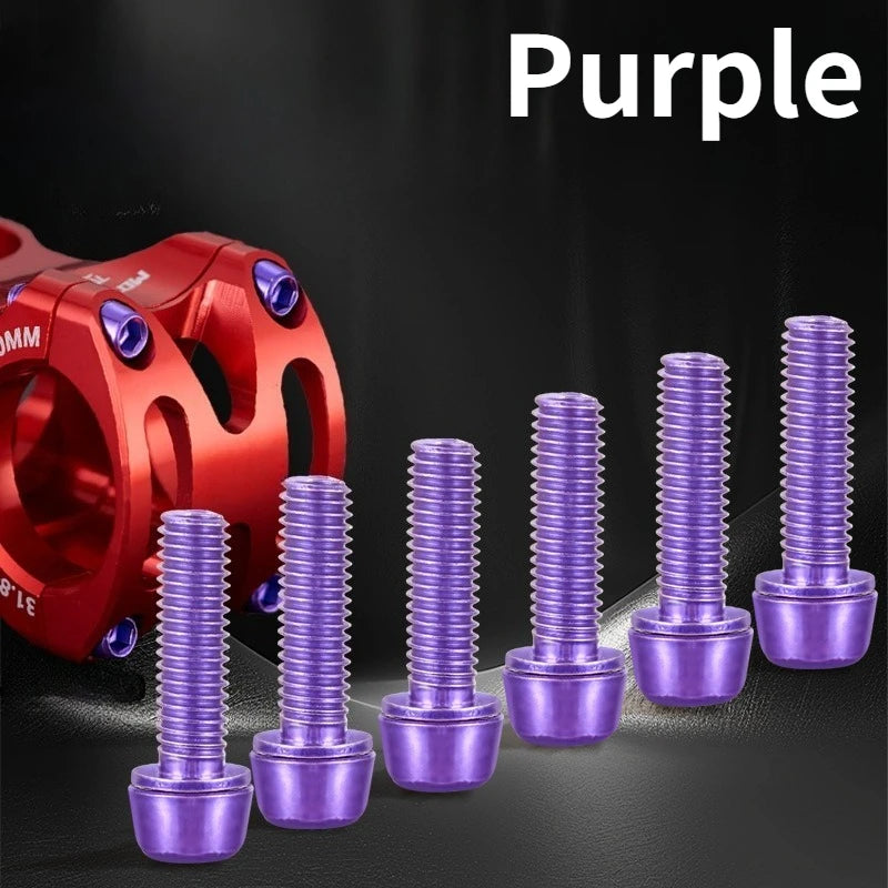 6-Piece M5x18mm Colored Bike Stem and Handlebar Bolt Set