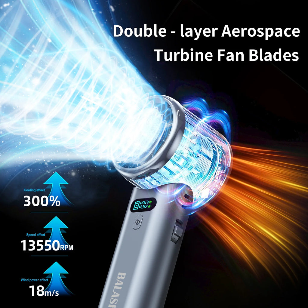 Portable Handheld Ice Cooling Fan with Adjustable Speed
