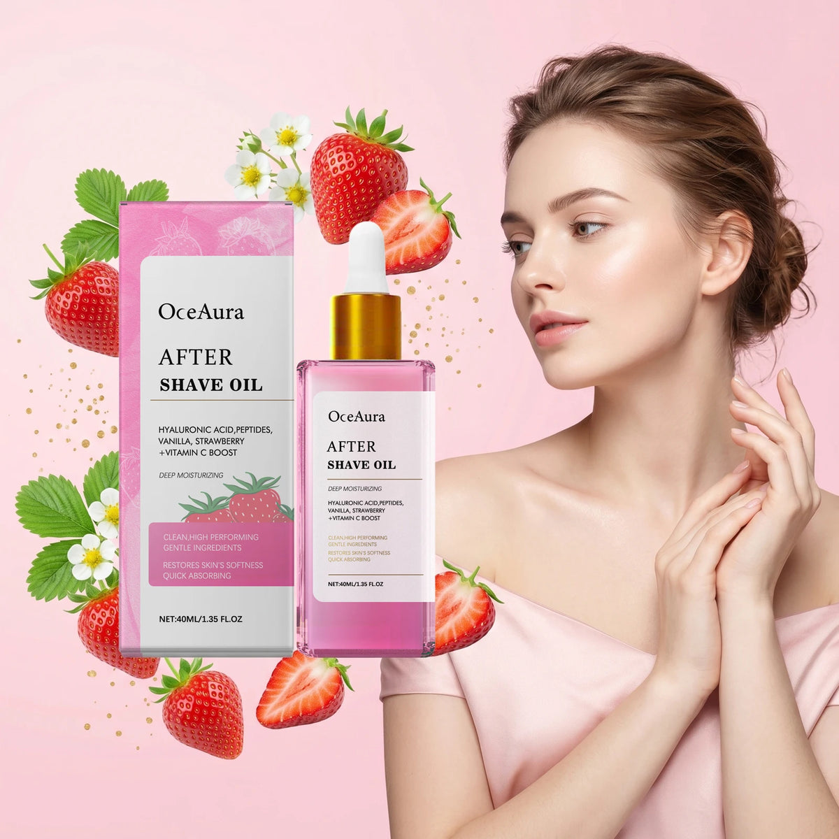 Strawberry Scented Soothing After Shave Oil for Hair Removal