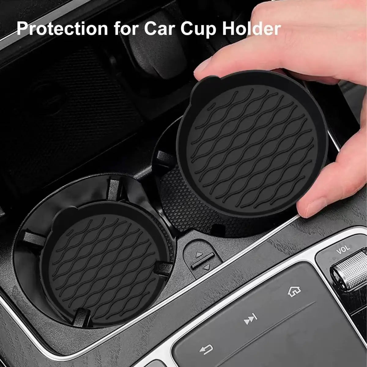 Anti-Slip Silicone Car Cup Holder Mats - 2 Pack - 2