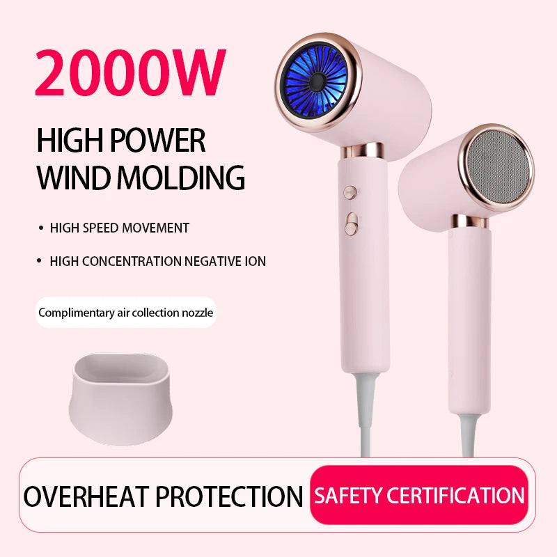 Professional 2000W Ionic Hair Dryer for Fast Styling