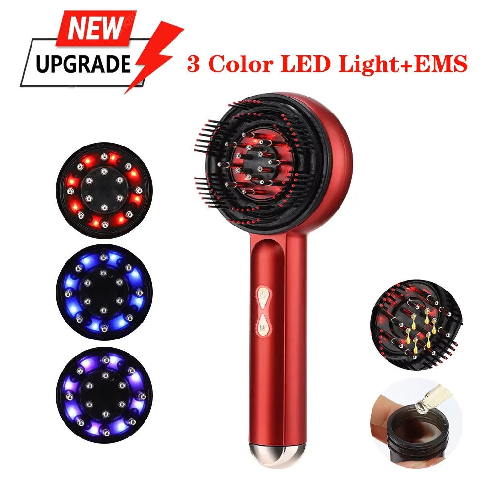 Electric Scalp Vibration Massage Comb with Red Light Therapy - 28