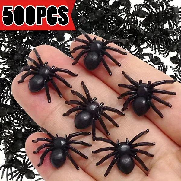 Mini Realistic Black Spider Props for Halloween Decorations