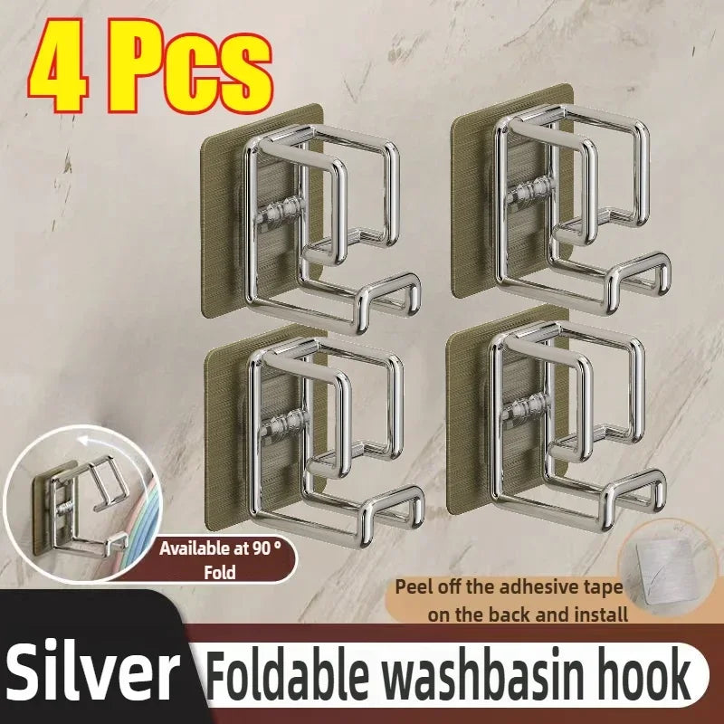 Self-Adhesive Wall-Mounted Washbasin and Storage Hook - 17