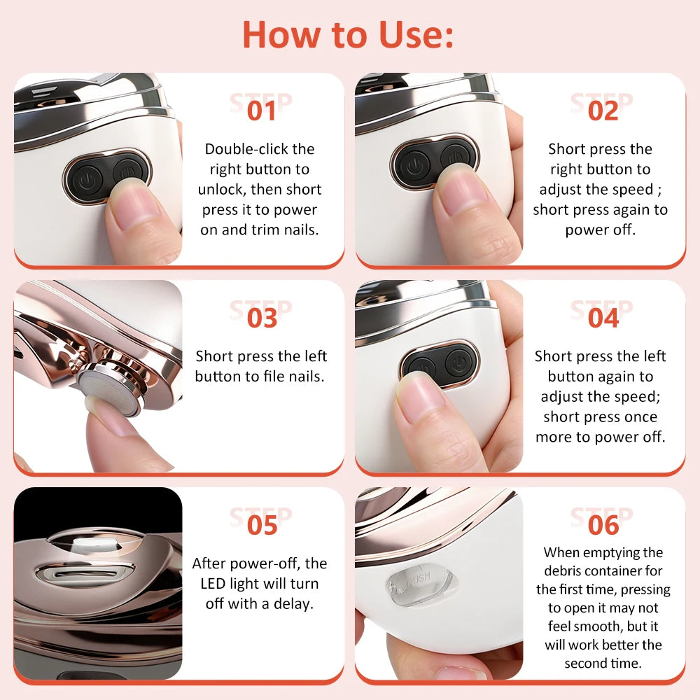 Electric Automatic Nail Clipper with LED Light - 13