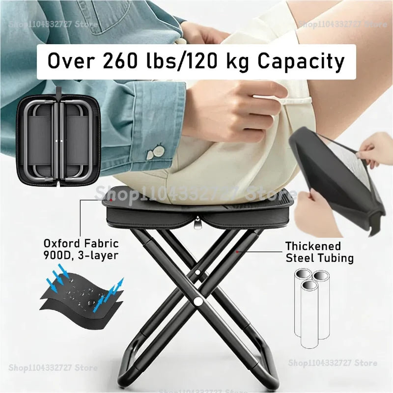 Portable Folding Stool for Camping, Hiking and Outdoor Travel