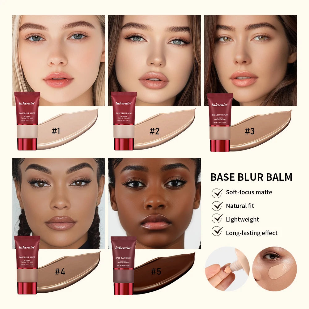 Matte Liquid Foundation and Dual-Ended Makeup Brush Set - 4